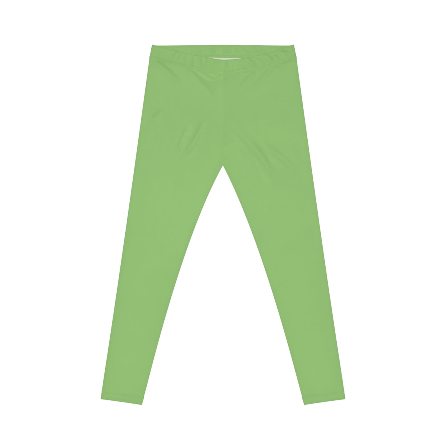 Willow Green Color Women's Poly-Span Casual Leggings XS-2XL