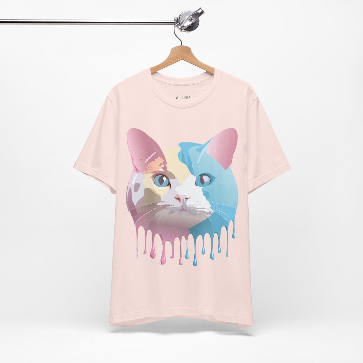 Cat Graphic Unisex Cotton Bella+Canvas Tee with Art Animal Design d03