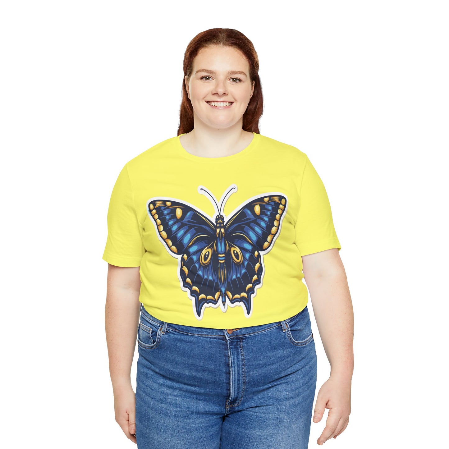 Cotton Tee Shirt with Butterfly Prints