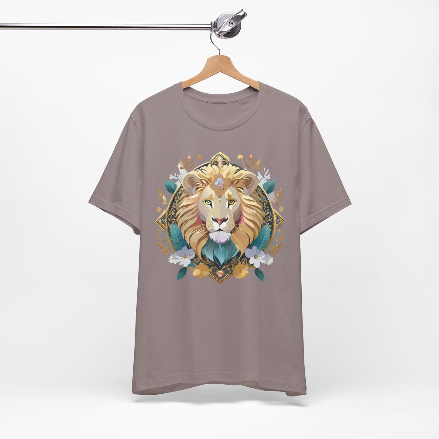 Unisex Lion Graphic Tee, Animal Shirt, Tee Shirt with Lion, Medallion T-Shirt, Animal Medallion Tees 2