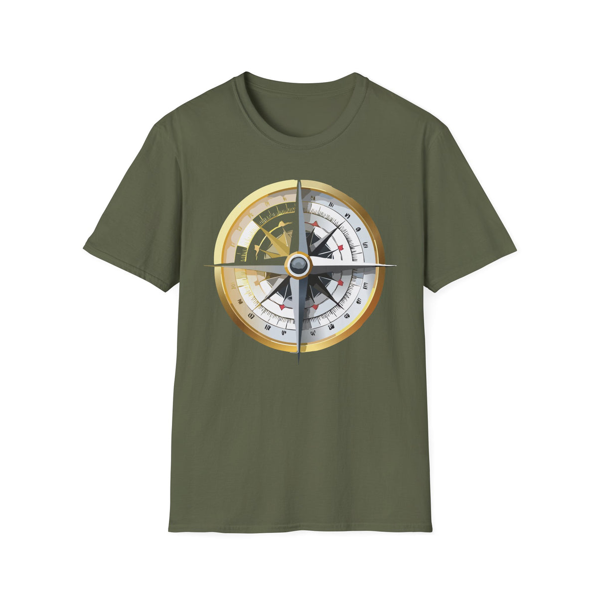 Nautical Compass Graphic T-Shirt | Vintage Explorer Graphic Design Unisex 100 Cotton Gildan T-Shirt