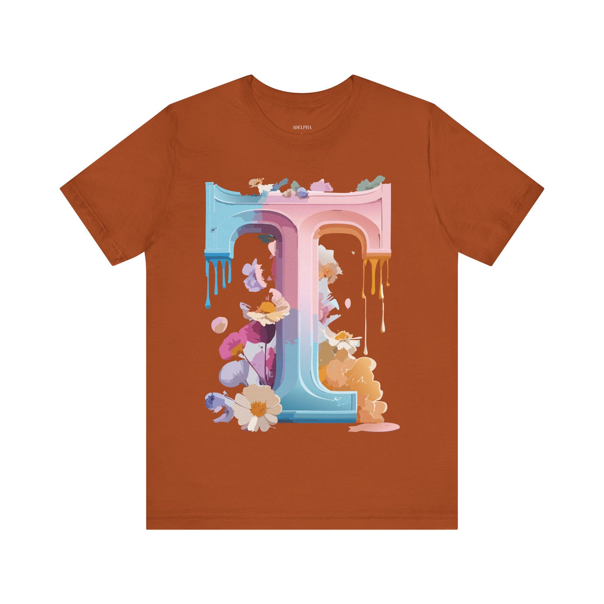 Letter T Graphic Unisex Cotton Bella+Canvas Tee with Art Letter Design