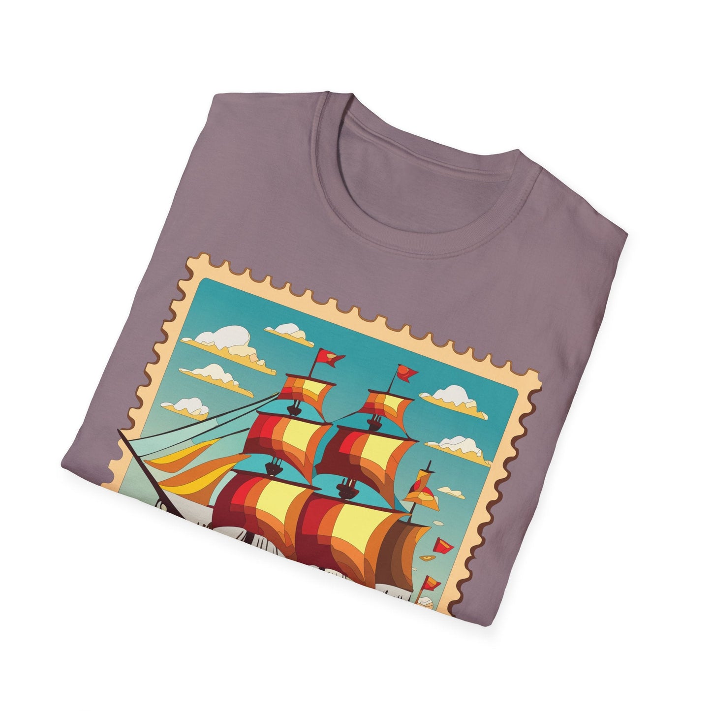 Unisex Softstyle Short Sleeve T Shirt Gildan 64000 Ring Spun Cotton Vessel Ship Frigate Tee