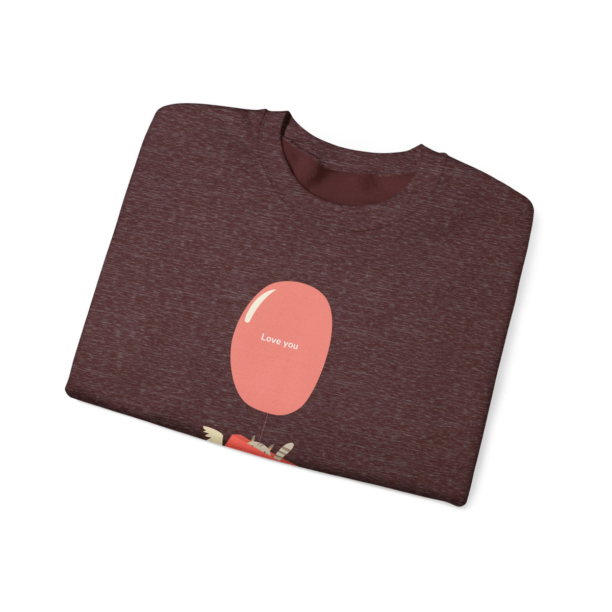 Cat Graphic Valentine's Day Sweatshirt Unisex 50/50 Cotton-Poly Animal Sweatshirt w15