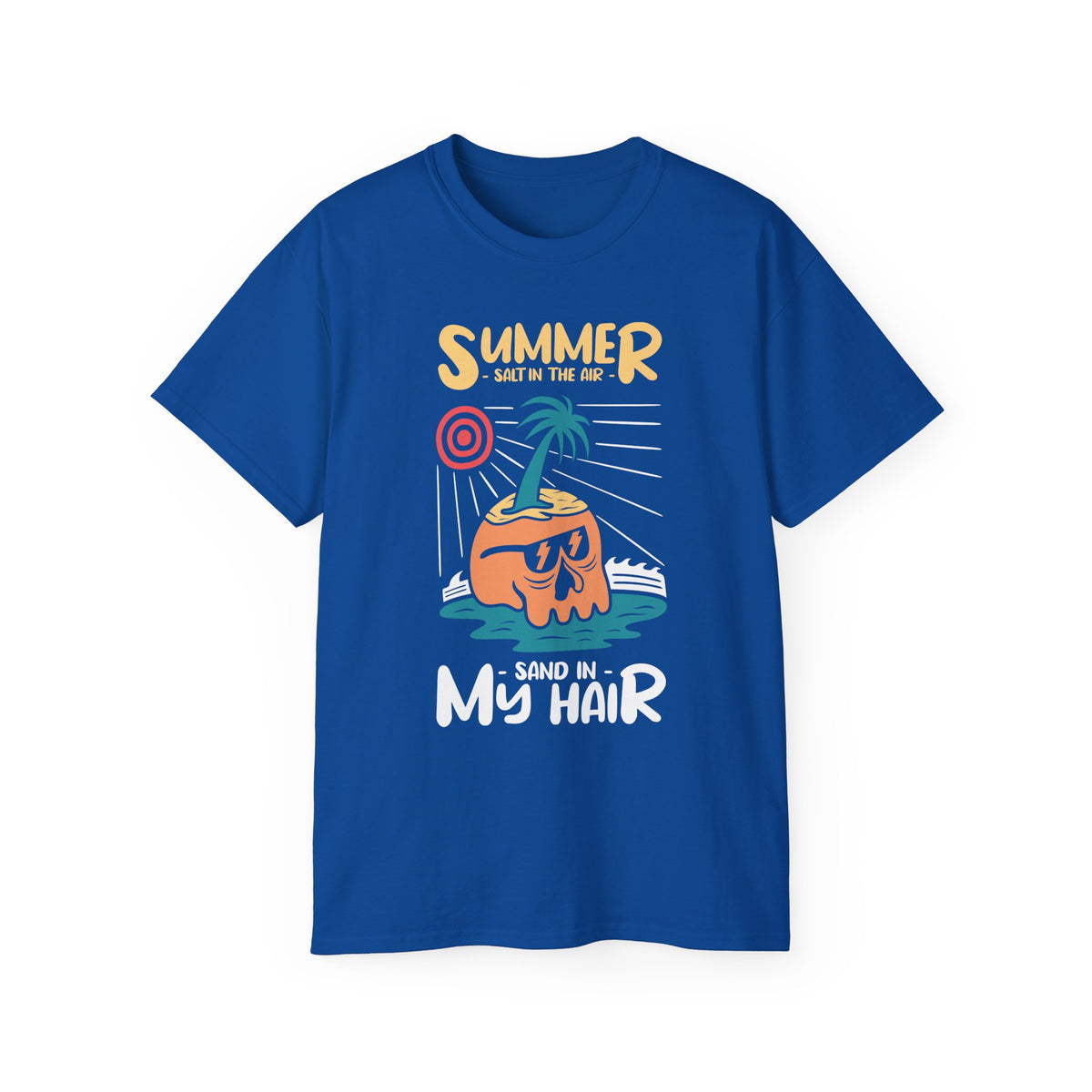 Summer Coconut Character T-Shirt | Sand in My Hair Beach Tee
