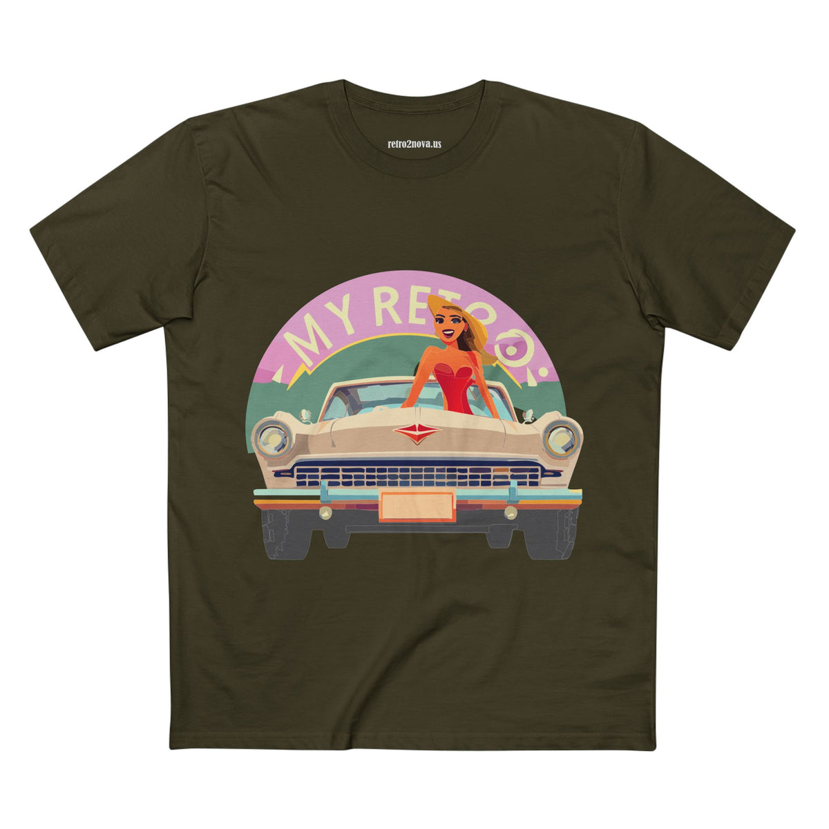 Retro Car Vintage Graphic Tee Staple Unisex 100 Cotton Tee Shirt - RC-27