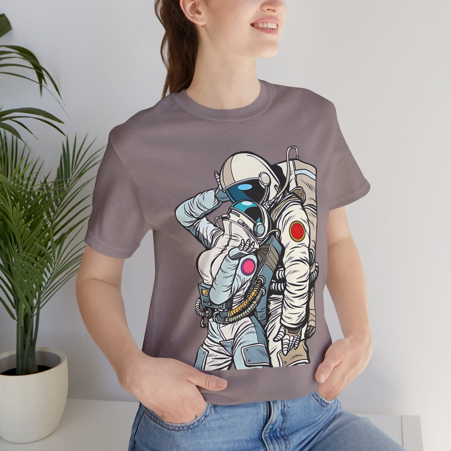 Unisex Astronaut T-shirt, Space Lovers Tee, Cosmic Top, Astronaut Graphic Tee, Cosmos Graphic T-Shirt, Love Shirt Art T-Shirt