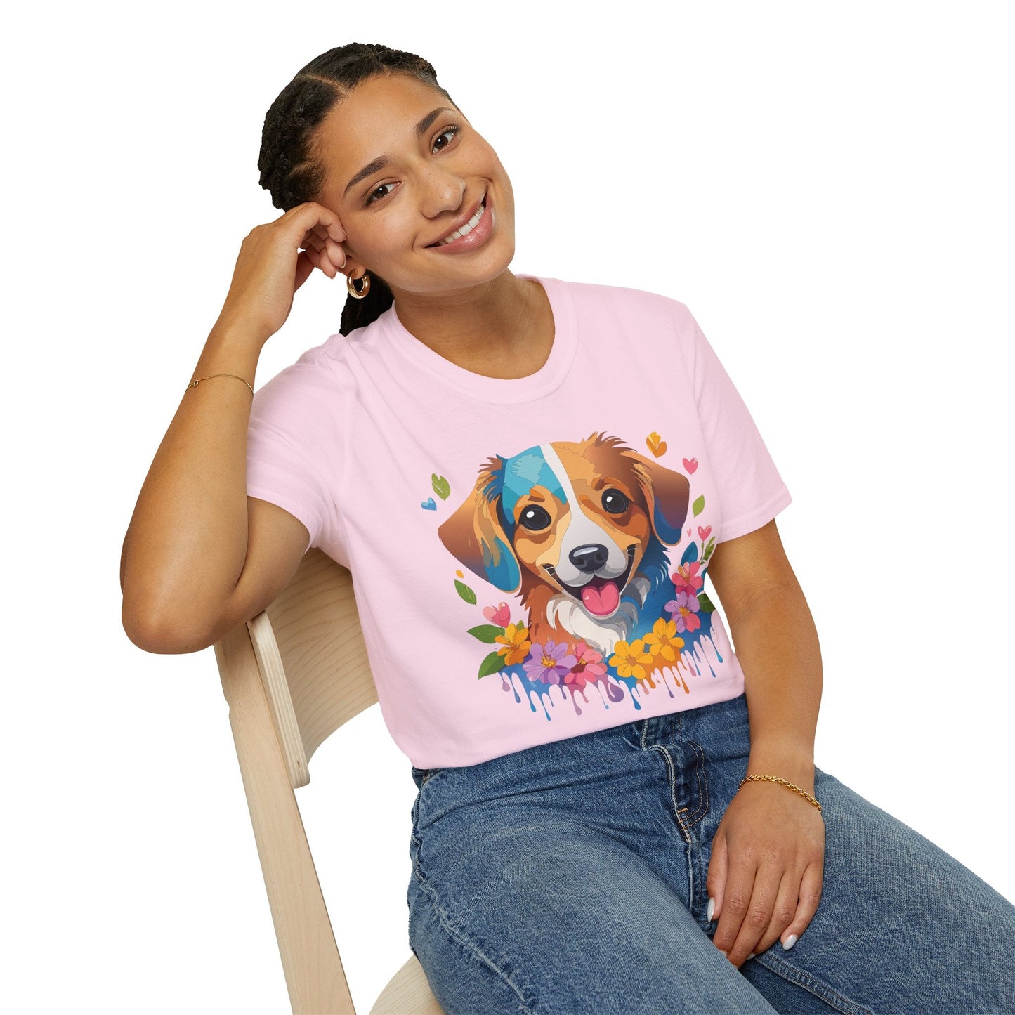 Dog Shirt Unisex Animal Tee 100 Percent Cotton Gildan Softstyle 64000