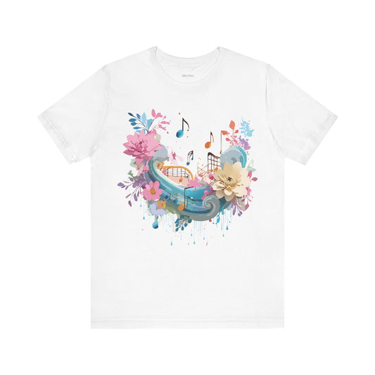 Music Graphic Unisex Cotton Bella+Canvas Tee with Art Design m172