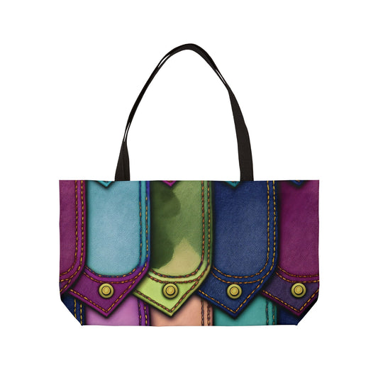 Denim Print Yoga Bag High-Quality 100% Spun Polyester 24x13 Canvas Gym Bag 47