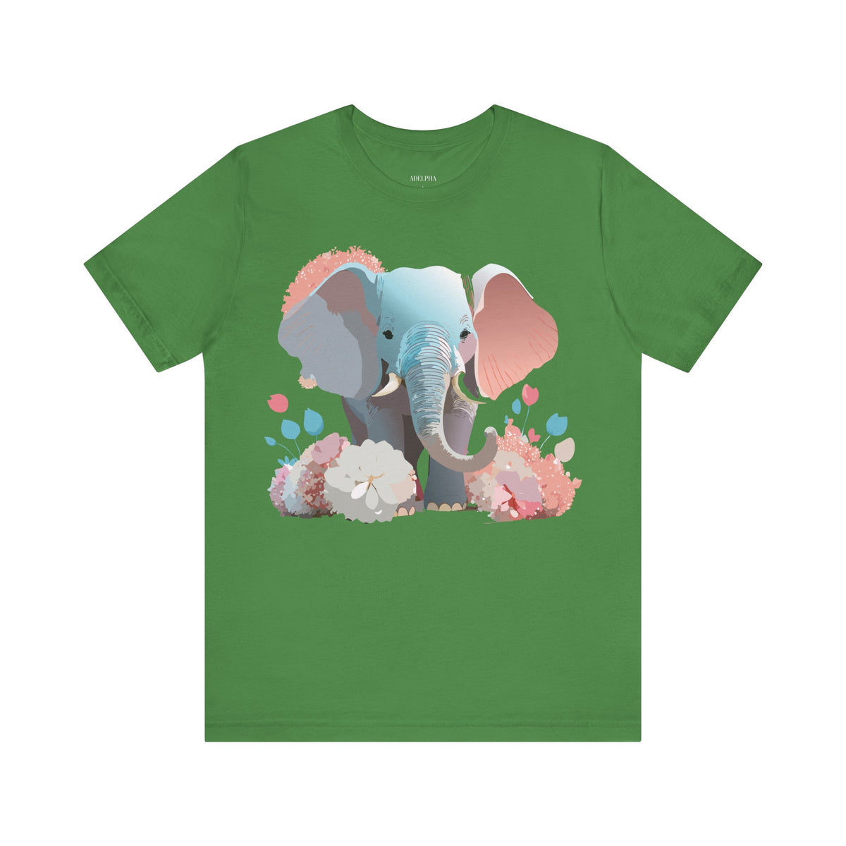 Elephant Graphic Unisex Cotton Bella+Canvas Tee with Art Animal Design d16