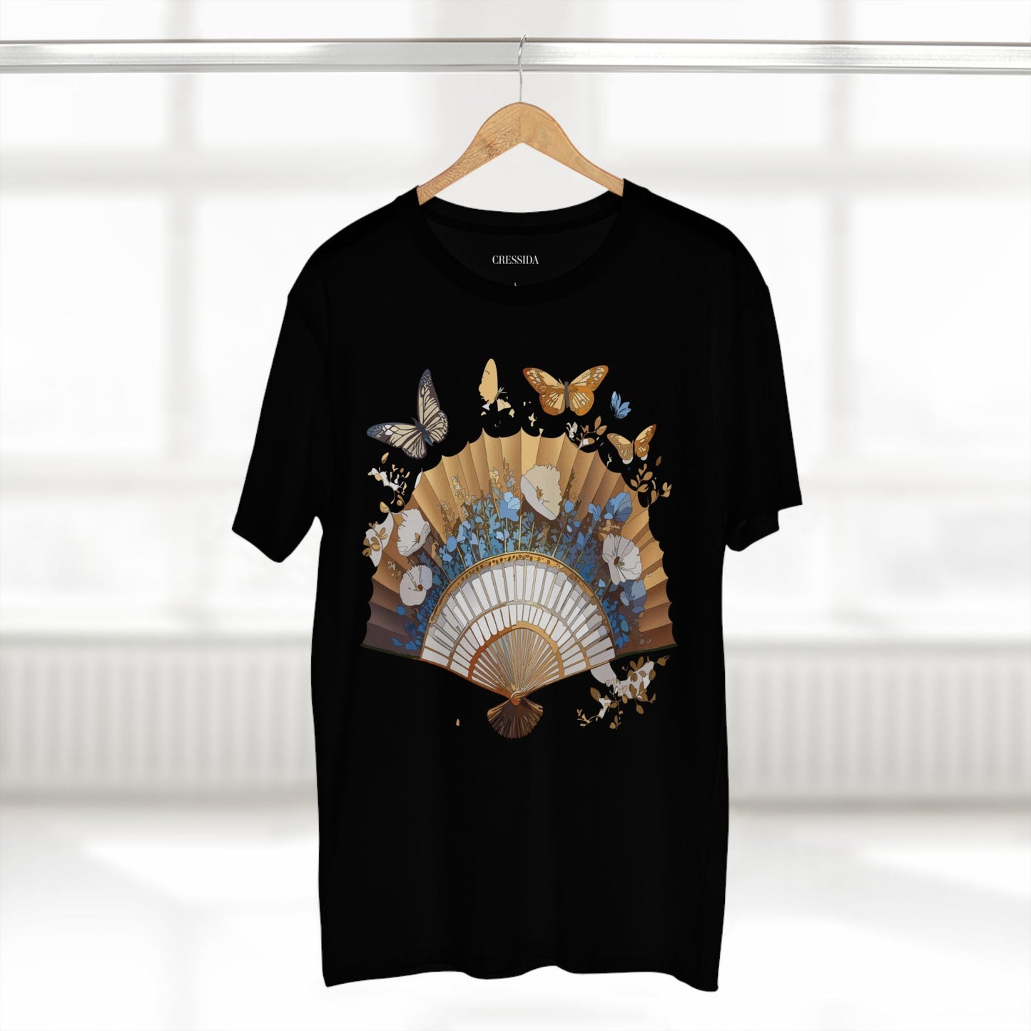 Antique Fan Graphic Design T-Shirt Unisex 100 Cotton Floral Carnival Artwork Tee 1