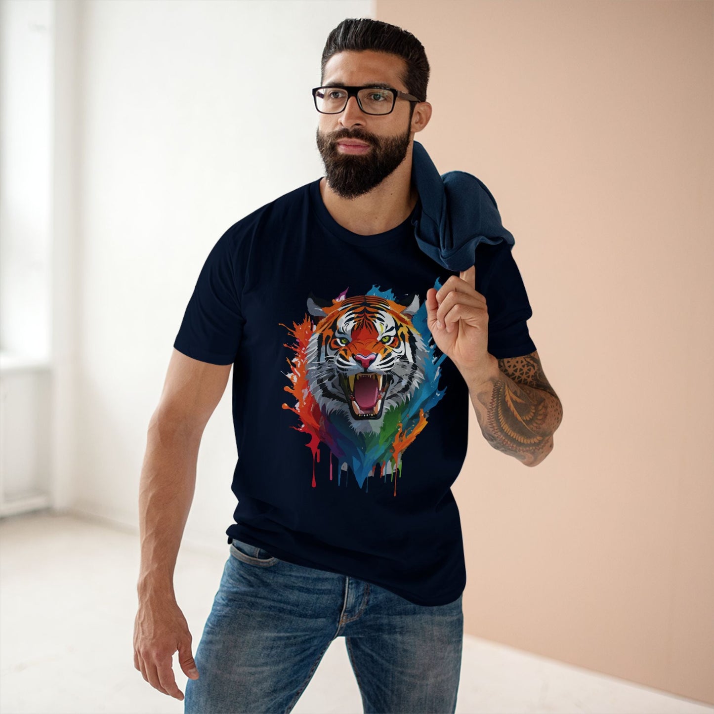Tiger Graphic Unisex 100 Cotton Staple Tee with Animal Design Artwork 31