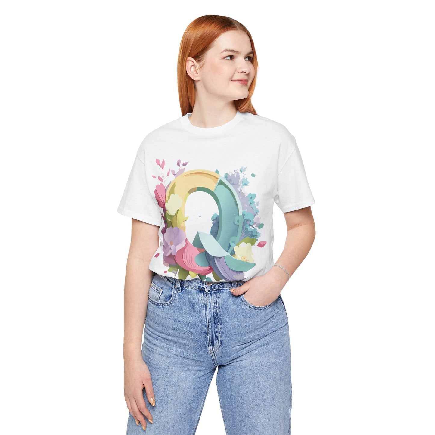 Letter Q Shirt Unisex Graphic Tee Featuring Vintage Inspired Artwork By Adelpha Collection