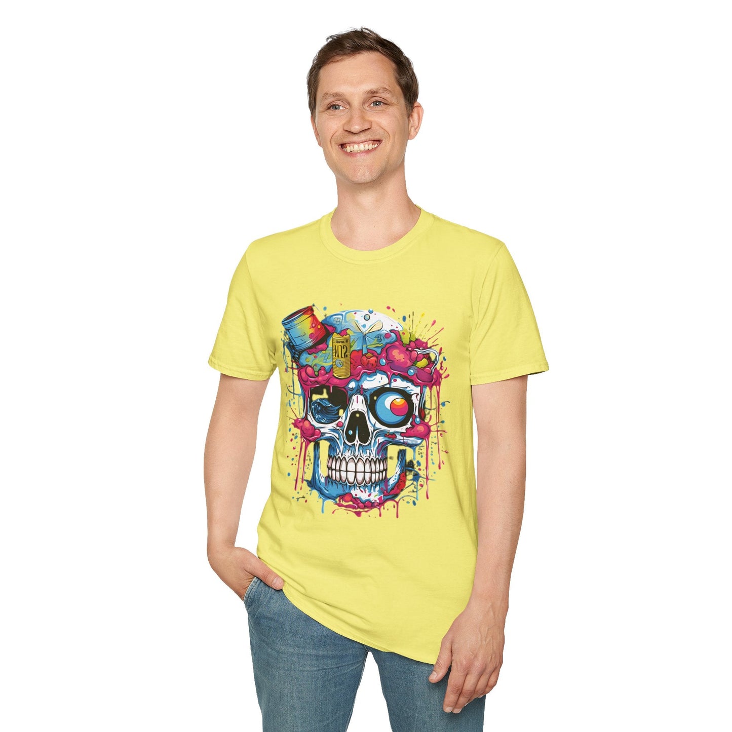 Skull Graphic Unisex Cotton T-shirt with Skeleton Artwork Design 26