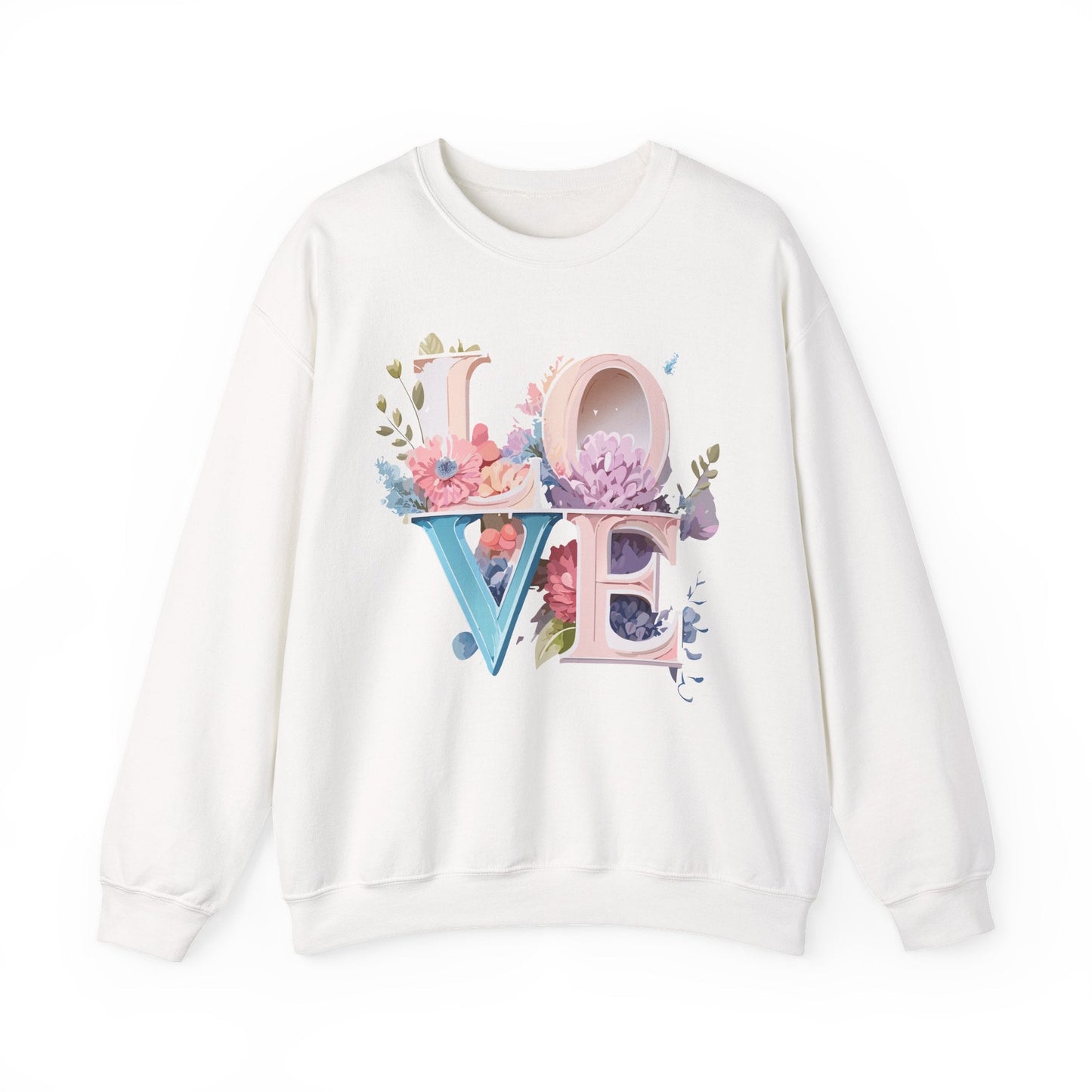 Floral Love Sweatshirt Valentines Day Sweatshirt Love Flower Unisex Crewneck Sweatshirt