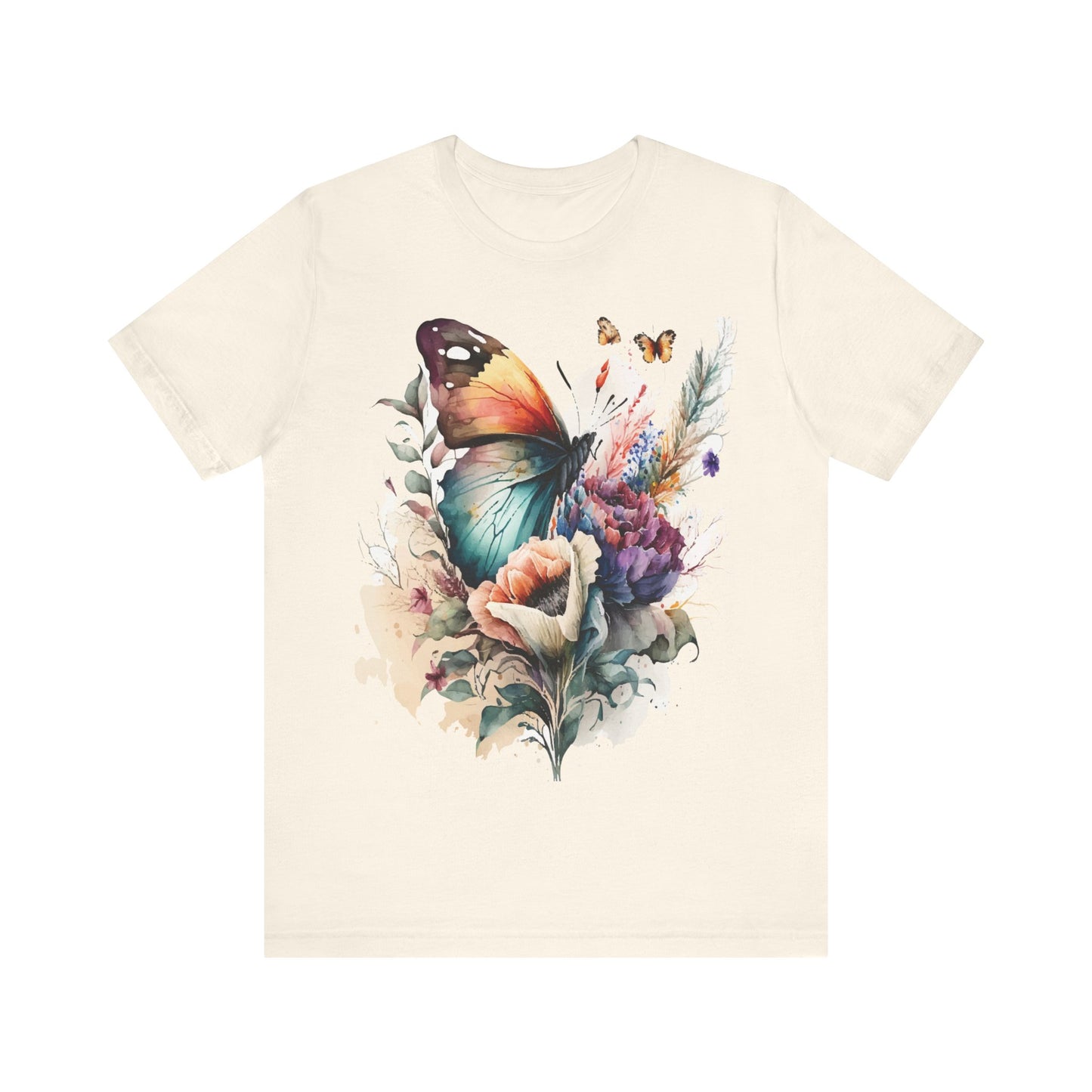 Cotton Tee Shirt with Butterfly Prints