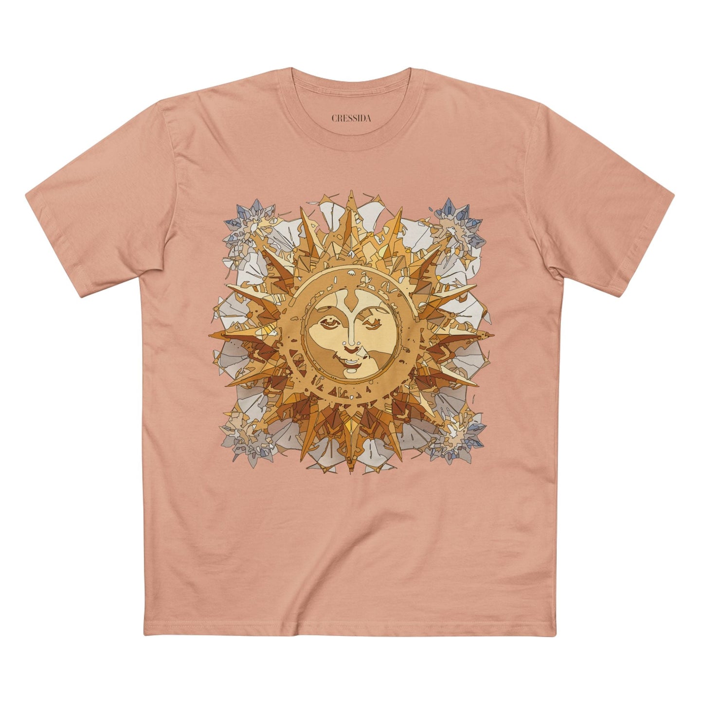 Gold Sun Graphic Unisex 100 Cotton T-Shirt with Golden Art Design 17