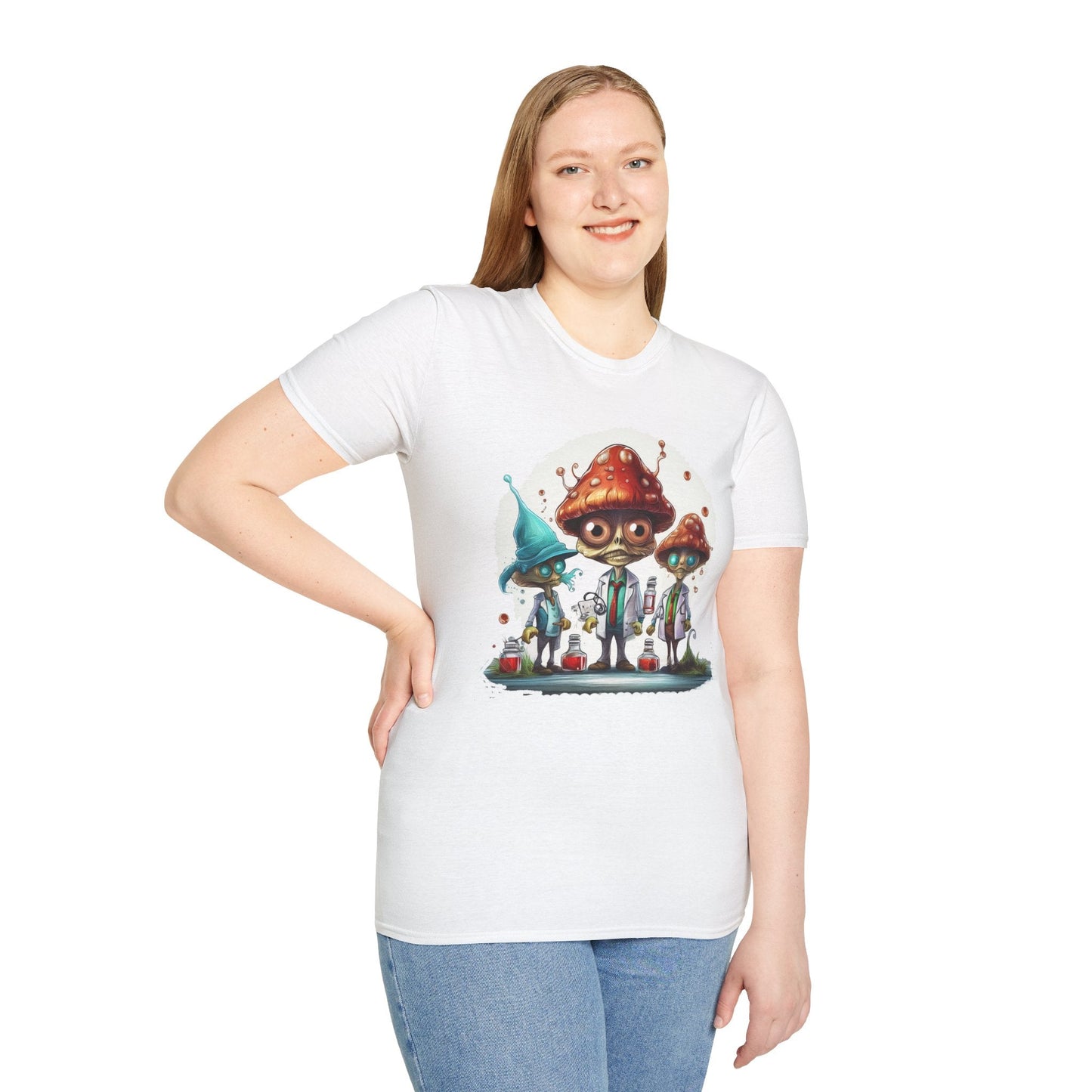 Mashroom Tee Shirt Unisex Funny Mashroom Design Cotton Tee Gildan Softstyle 64000