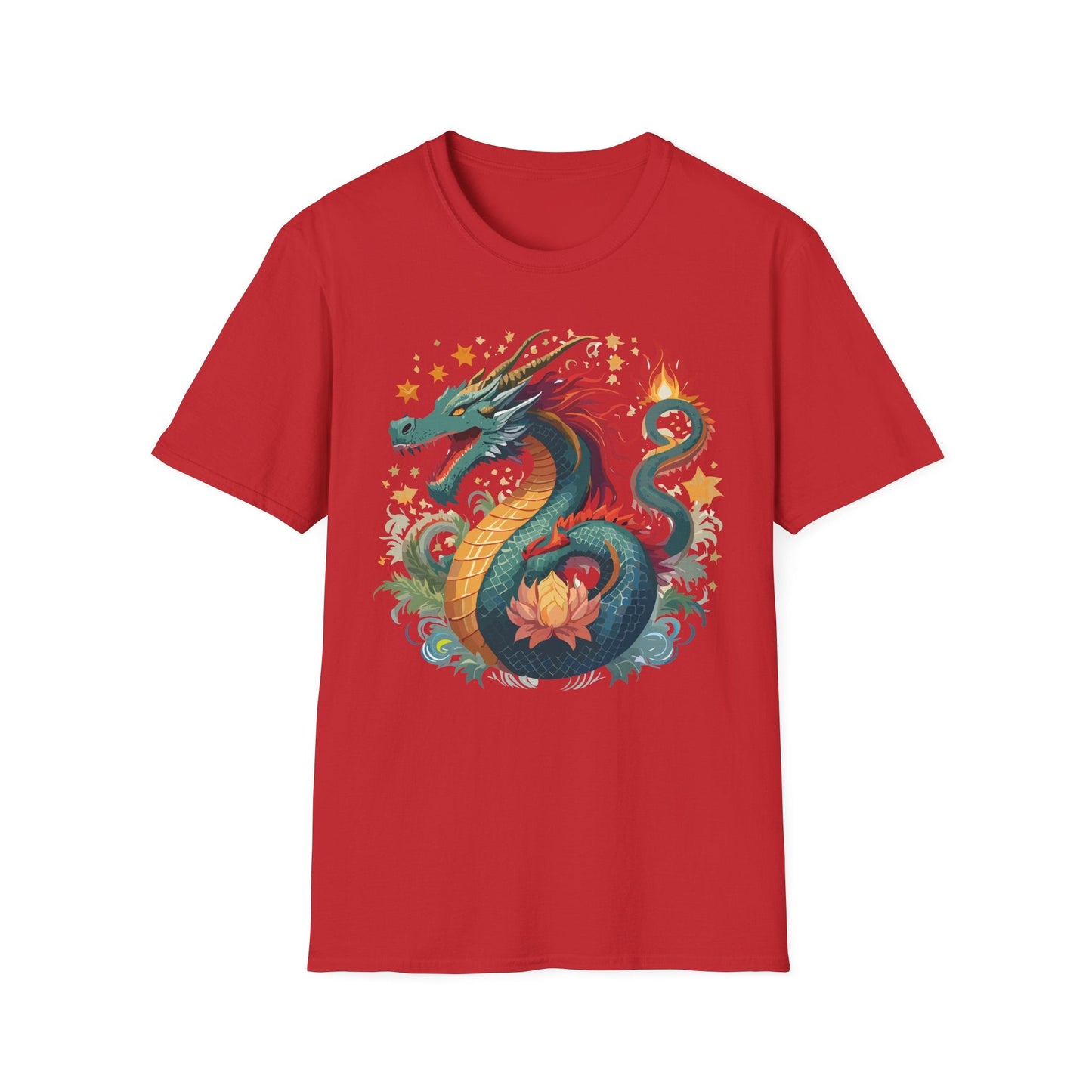 Dragon Graphic Unisex 100 Cotton Tee with Animal Artwork Design 1