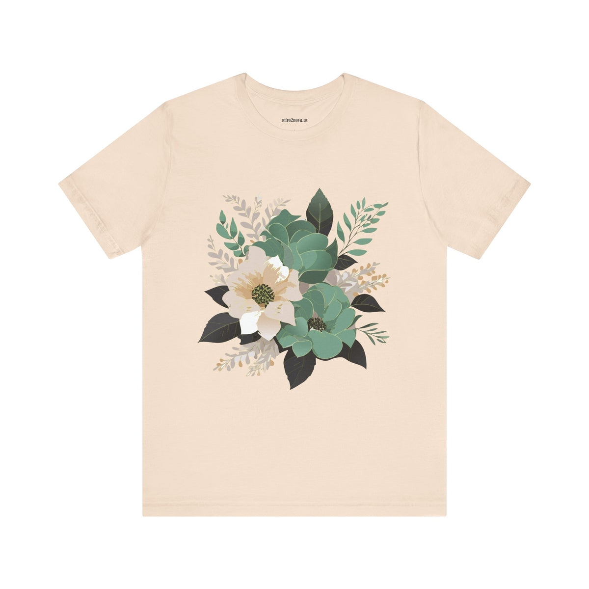 Floral Graphic Unisex Cotton Bella+Canvas Tee with Flowers Design ab13