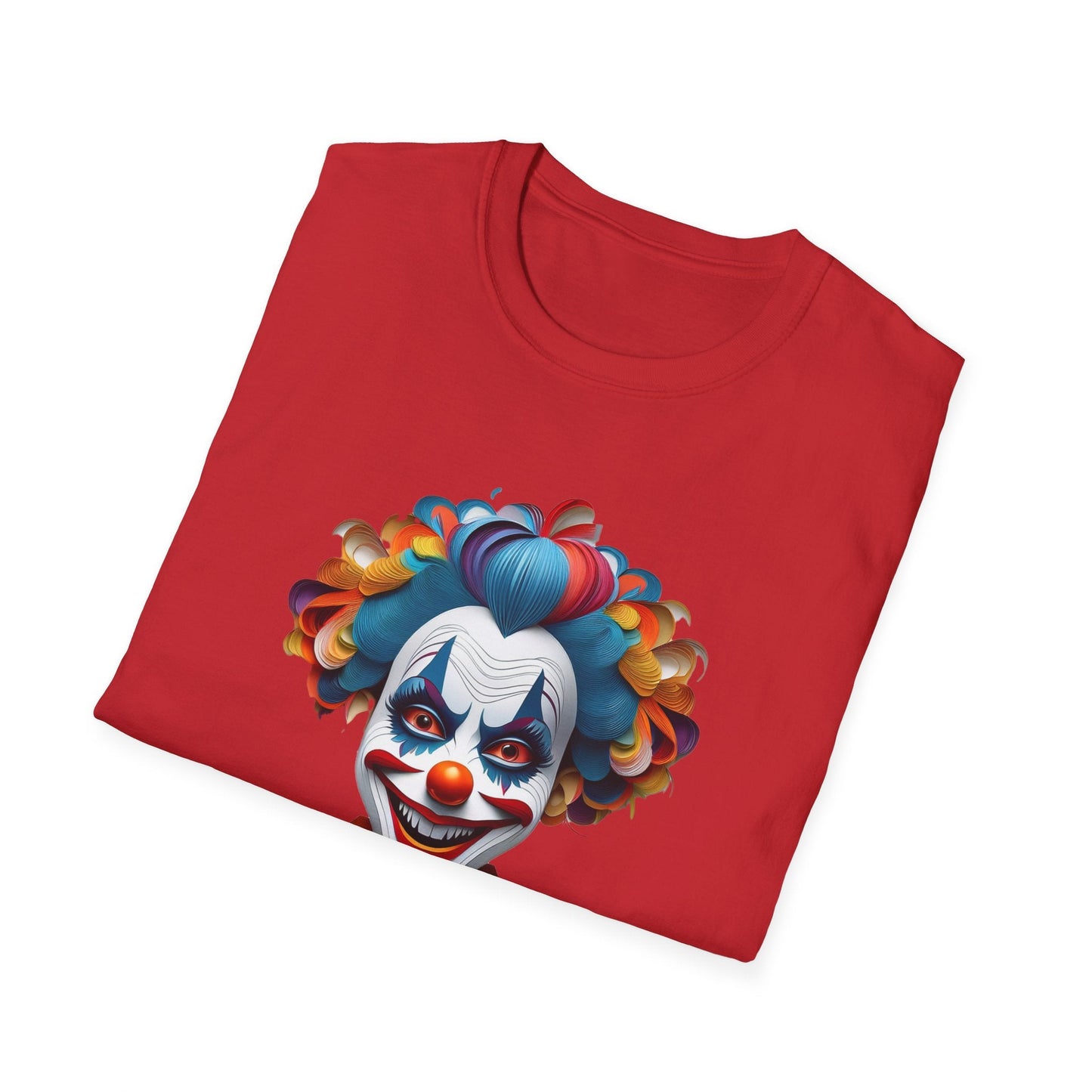 Clown Shirt Unisex T Shirt Short Sleeve Funny Man Circus Tee Gildan Softstyle 64000