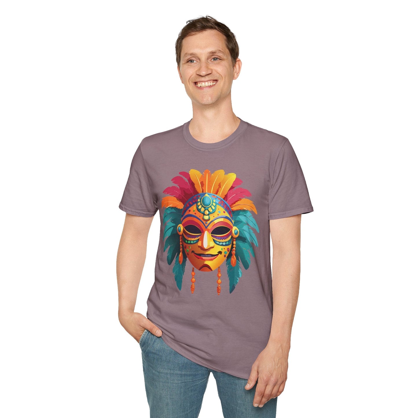 Mask Tee Shirt Unisex Softstyle Gildan 64000 100 Percent Ring Spun Cotton Masquerade Tee