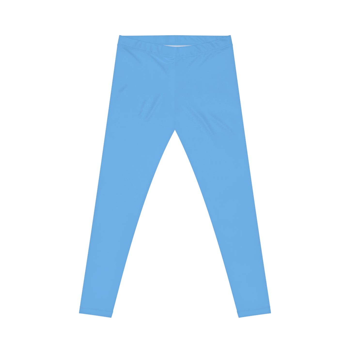 Ice Sky Blue Color Women's Poly-Span Casual Leggings XS-2XL