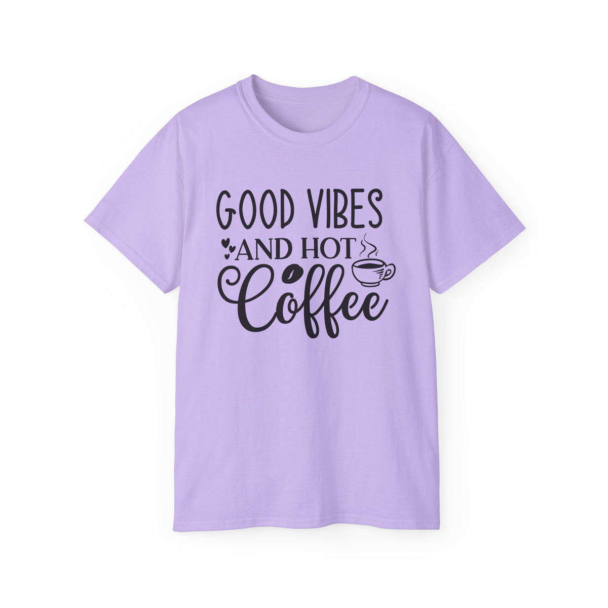 Good Vibes and Hot Coffee Tee | Coffee Lover Shirt, Morning Coffee Quote