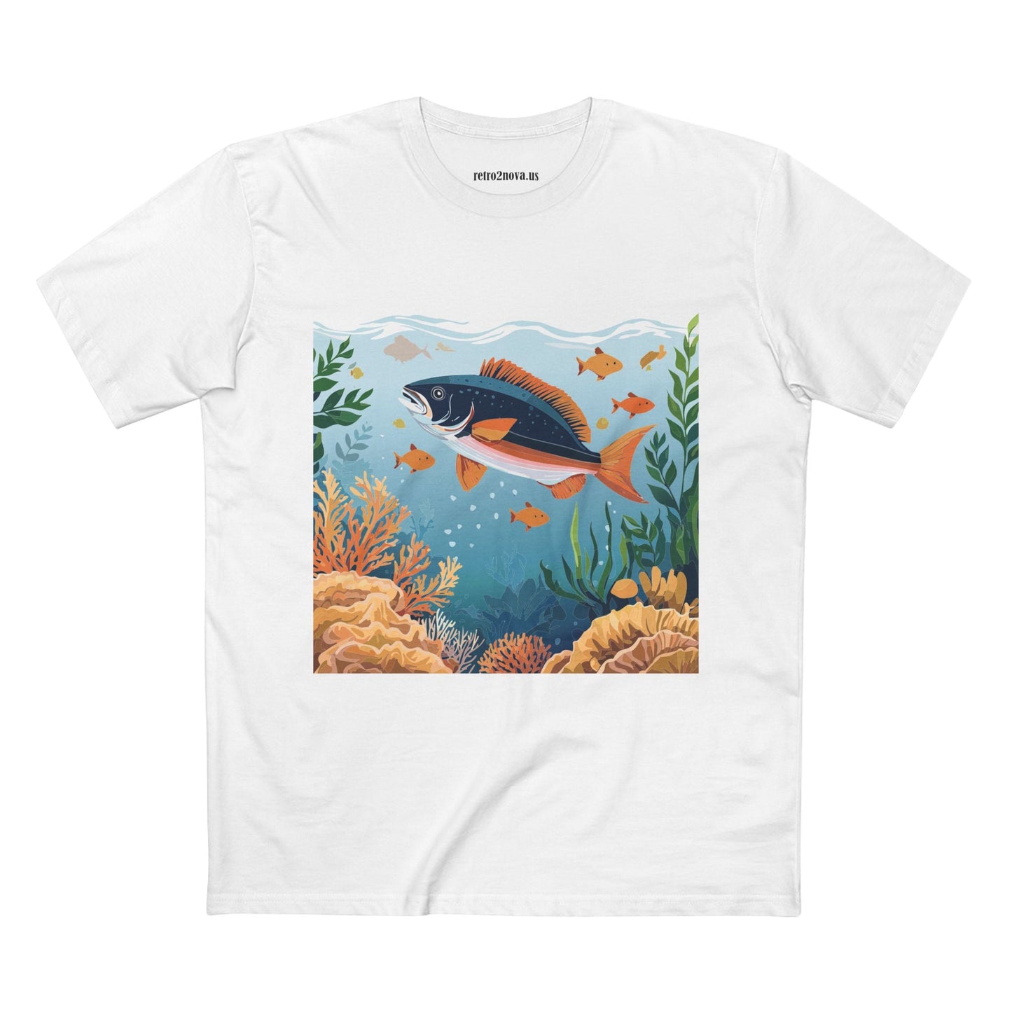 Ocean Shirt Unisex Premium Cotton Tee With Original Art Design From Retro2Nova Art Collection