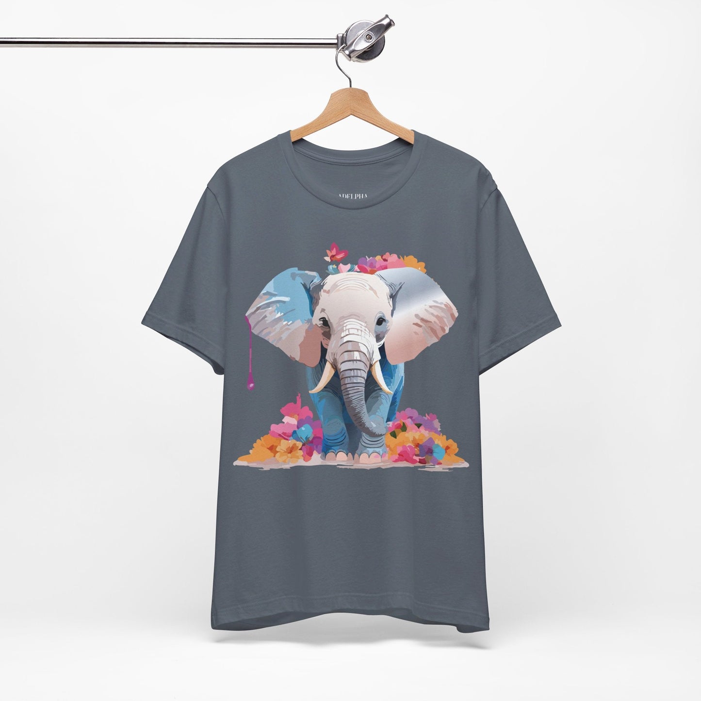 Elephant Graphic Tee Unisex Short Sleeve by Adelpha Premium Vintage Inspired Artwork