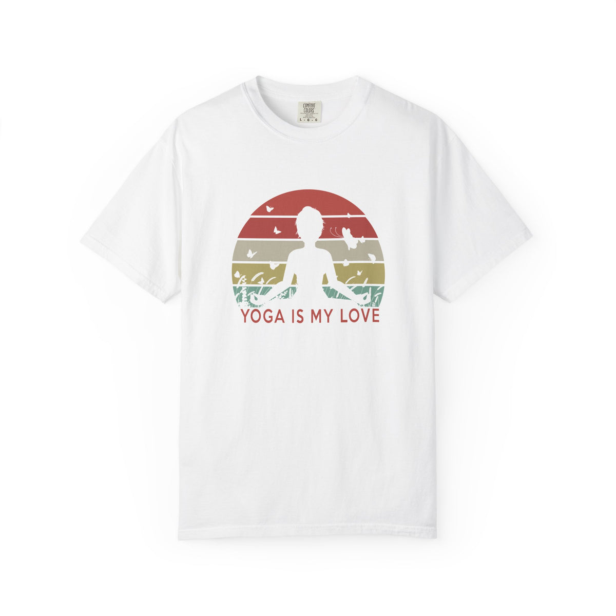 Yoga Is My Love Meditating Retro Sunset Unisex Comfort Colors Garment-Dyed Heavyweight 100 Cotton Art Design T-Shirt w190