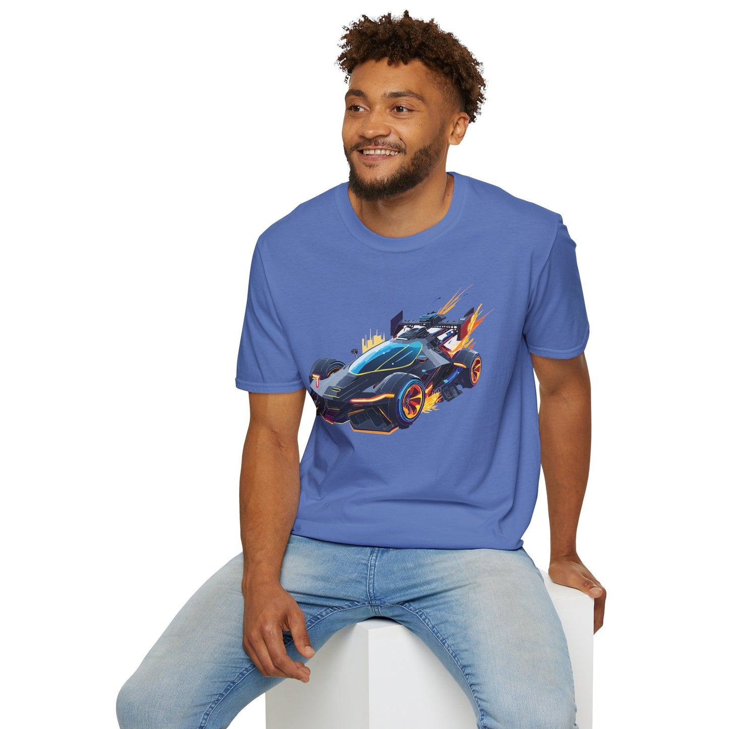 Unisex Car T Shirt With Cars Design Hot Wheels Graphic Tee Gildan Softstyle 64000