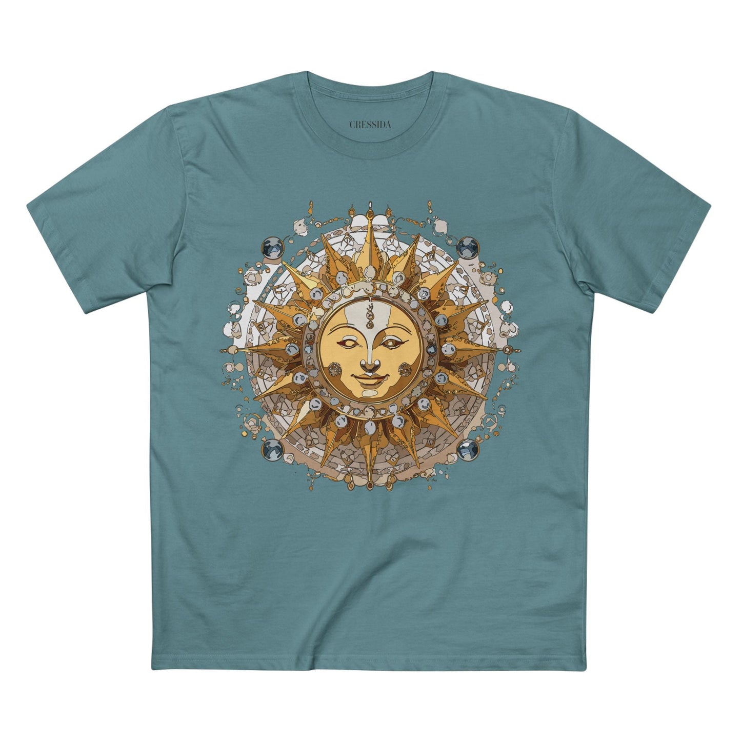 Gold Sun Graphic Unisex 100 Cotton T-Shirt with Golden Art Design 5