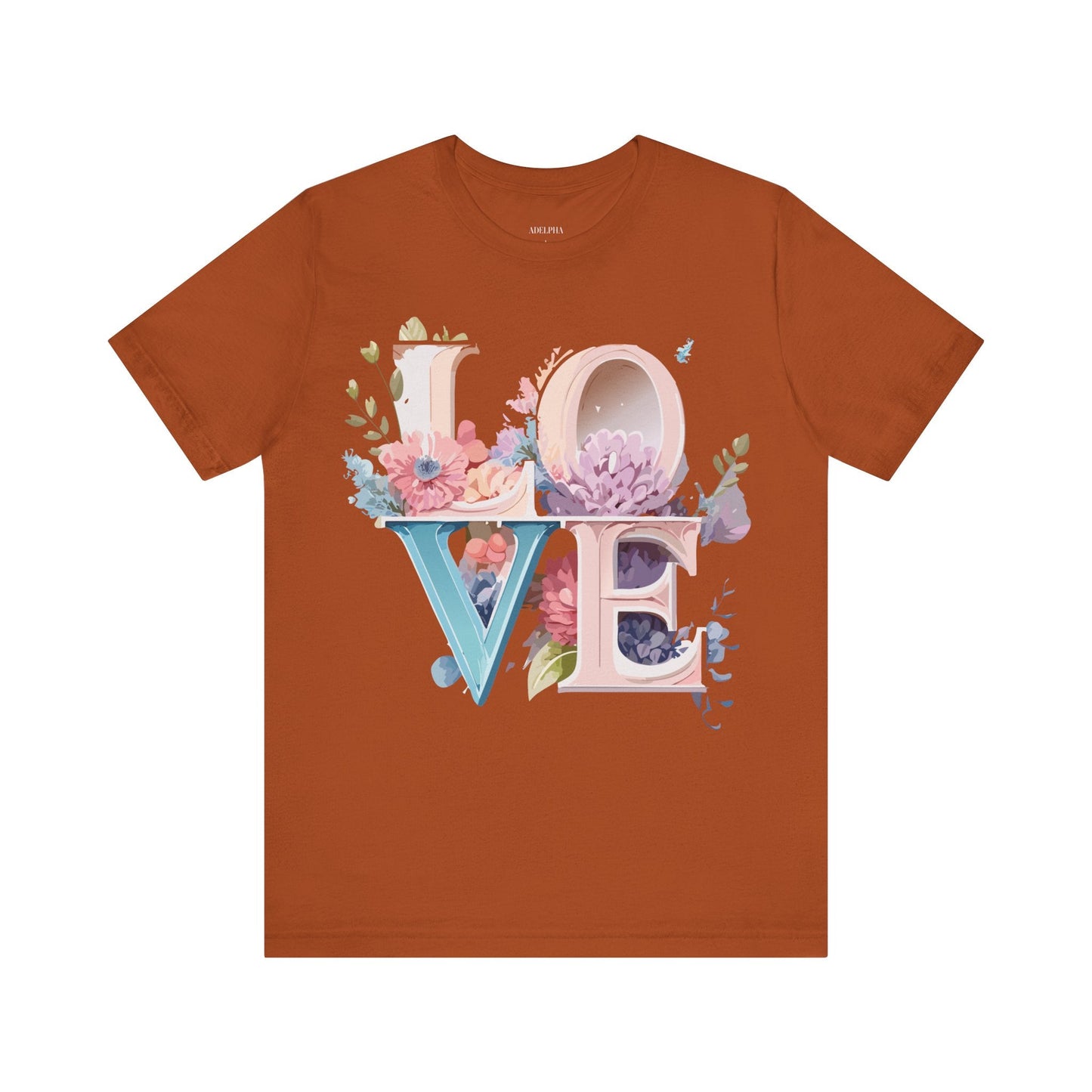 Valentine Day Graphic Unisex 100 Cotton Vintage Artwork with Love and Flower Design Tee 42