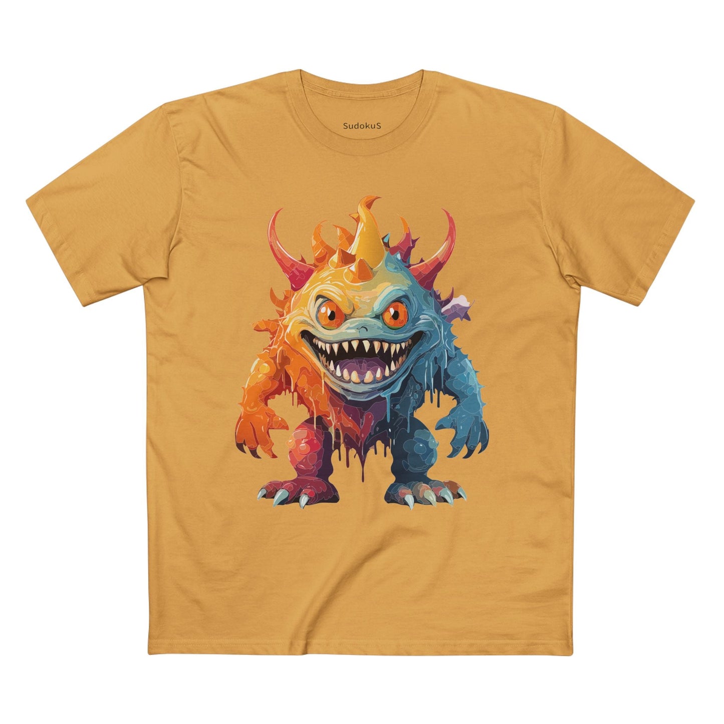 Cartoon Monsters Graphic Unisex 100 Cotton Staple Tee 32