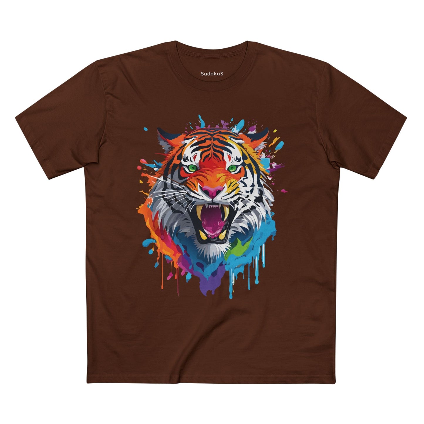 Tiger Graphic Unisex 100 Cotton Staple Tee with Animal Design Artwork 32