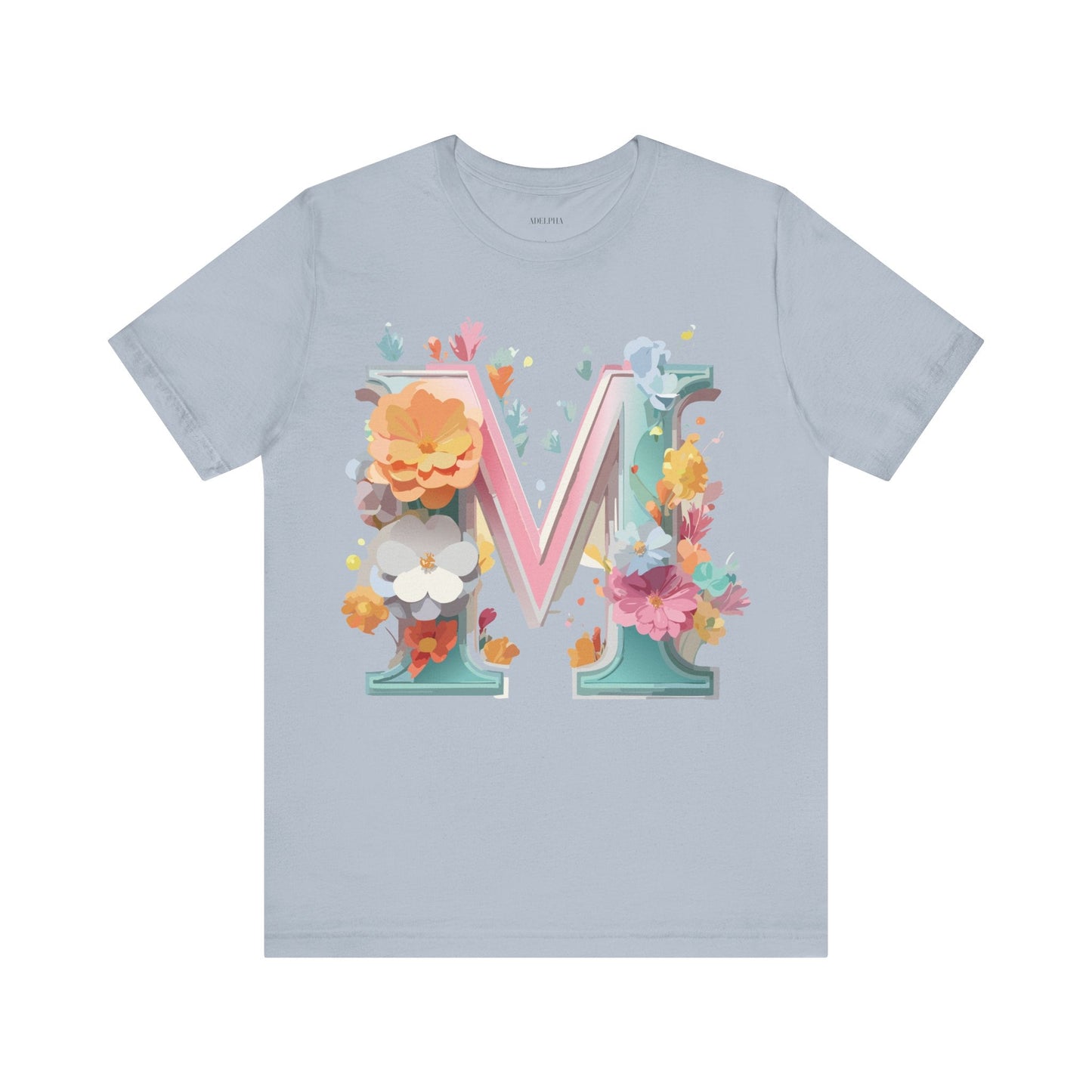 Letter M Graphic Tee Unisex Short Sleeve Shirt By Adelpha Vintage Artwork Design