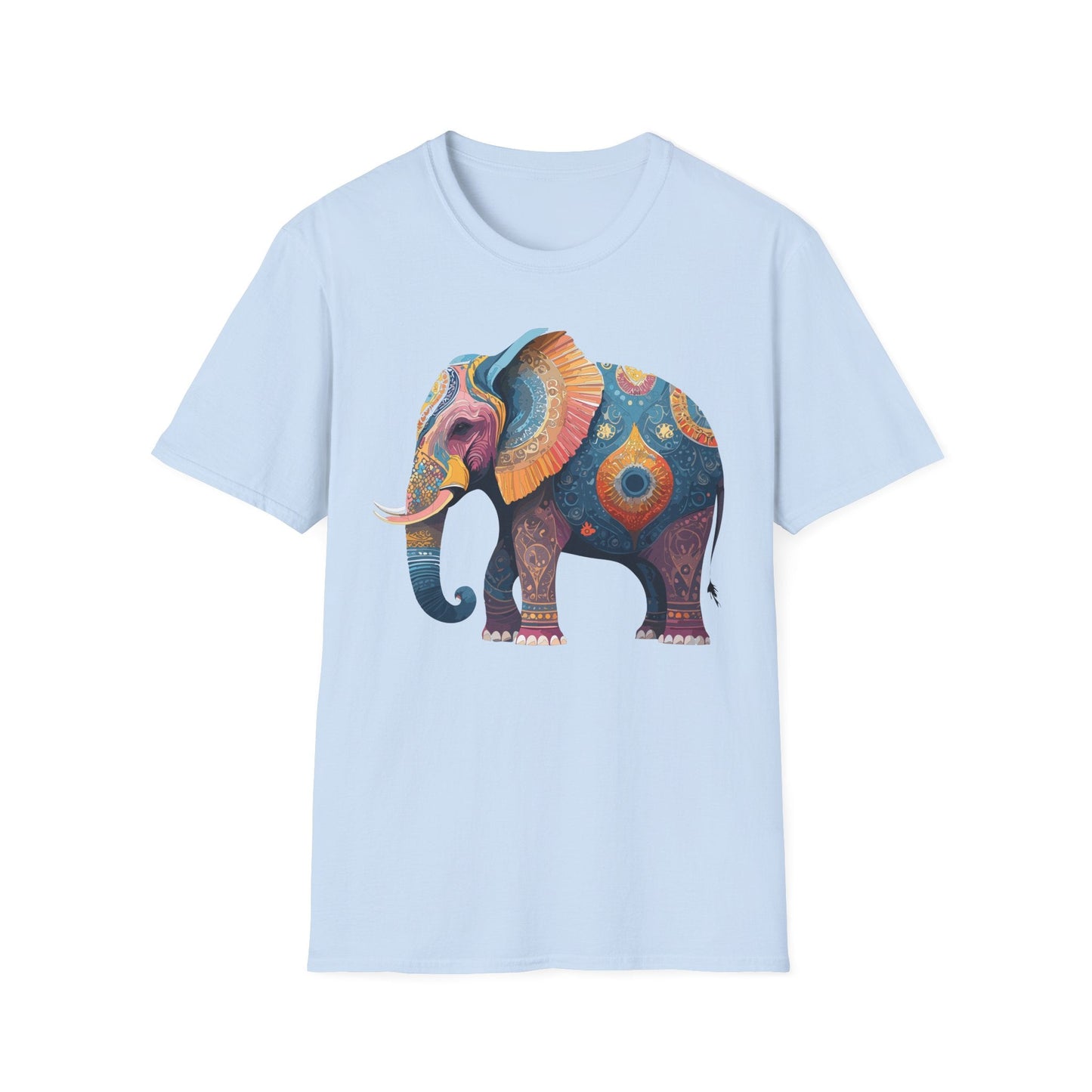 Elephant T Shirt Unisex Gildan Softstyle 64000 Tee With Animal Elephant Graphic Artwork