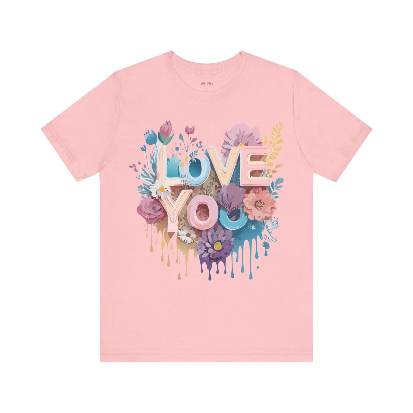 Valentine Day Graphic Unisex 100 Cotton Vintage Artwork with Love and Flower Design Tee 37