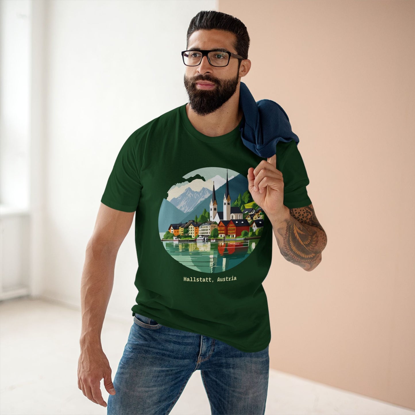 Retro2Nova Unisex Travel Shirt Austria Art Design Original Art Collection Premium Cotton Tee TT 12
