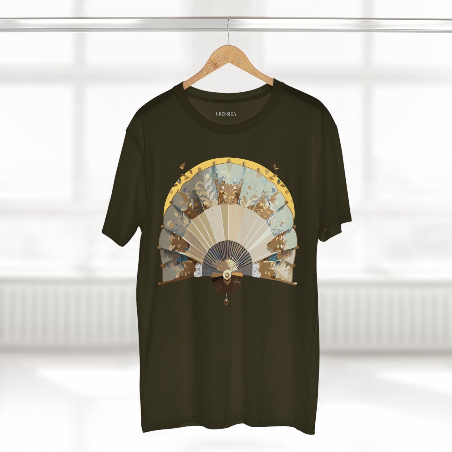Antique Fan Graphic Design T-Shirt Unisex 100 Cotton Floral Carnival Artwork Tee 26