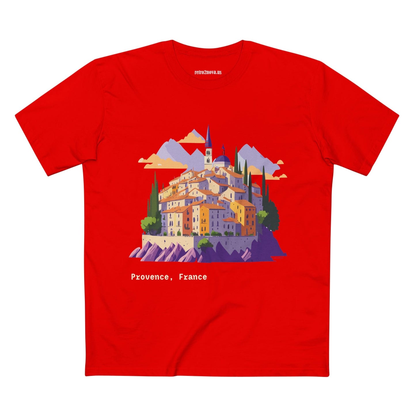 Provence Travel Shirt Unisex Premium Cotton Tee With Original Art By Retro2Nova TT66