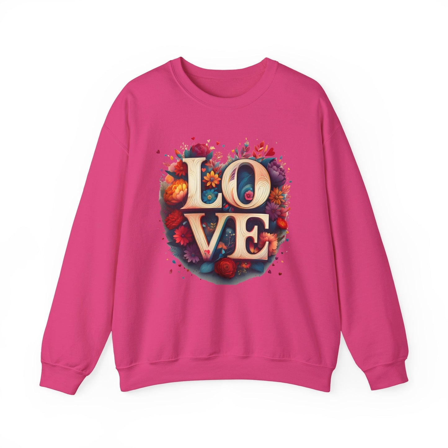 Floral Love Sweatshirt Unisex Valentines Day Gift Love Flower Crewneck Sweatshirt