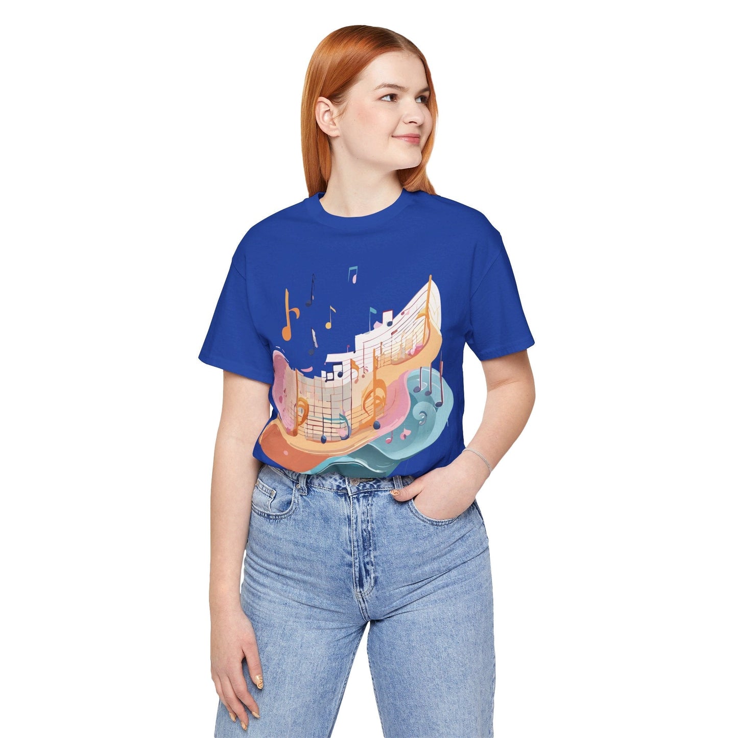 Music Graphic Unisex 100 Cotton Vintage Art with Musical Elements Tee 27
