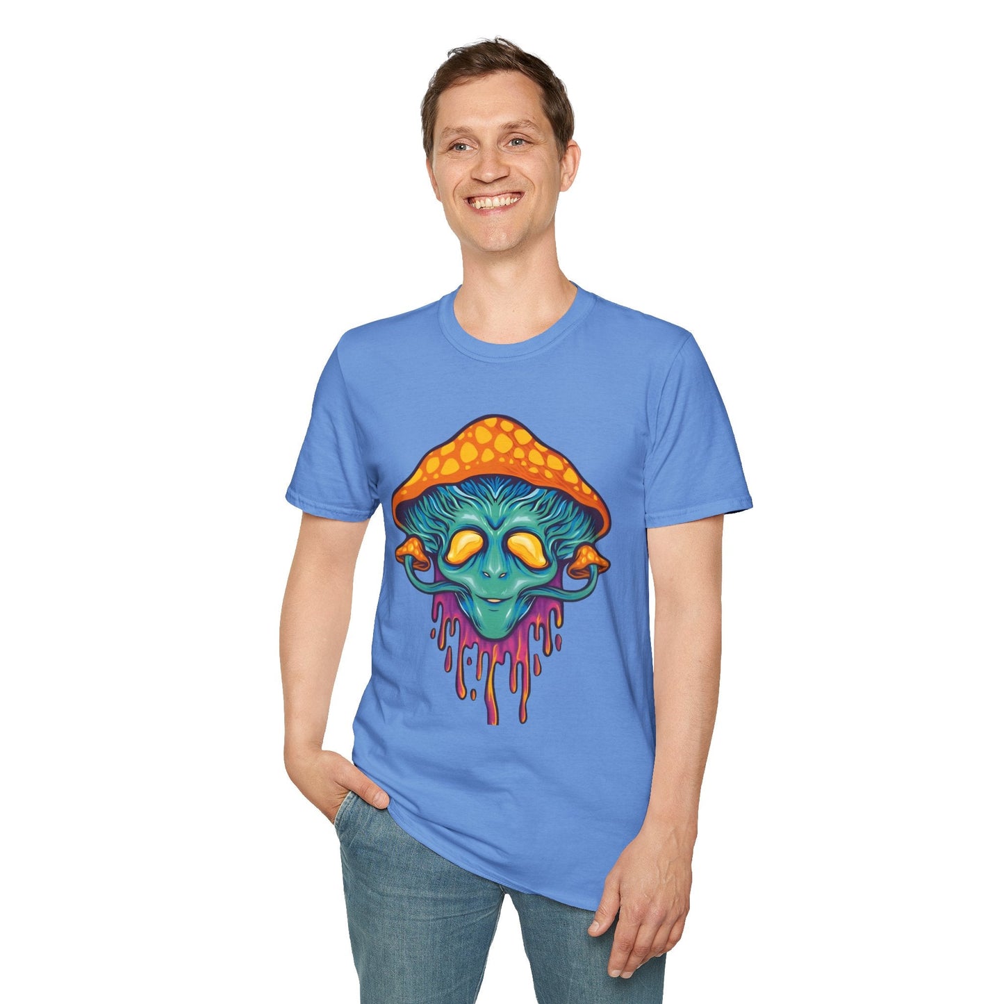 Mashroom T Shirt Unisex Funny Mushroom Design Tee 100 Percent Cotton Softstyle Collection