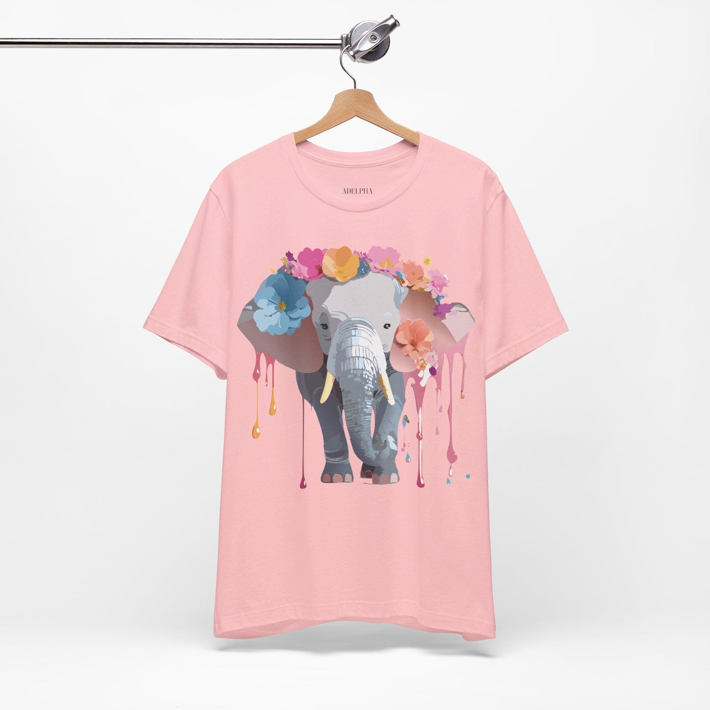 Adelpha Elephant Graphic Tee Unisex Short Sleeve Jersey Shirt With Vintage Artwork