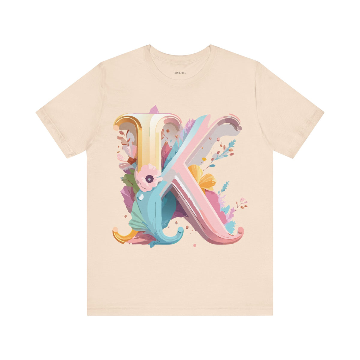 Letter K Graphic Unisex Cotton Bella+Canvas Tee with Art Letter Design