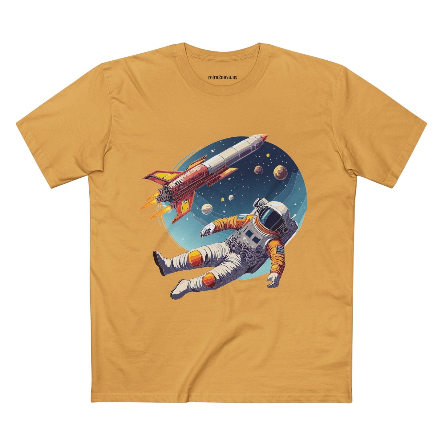 Cosmos Astronaut Shirt Unisex Premium Cotton Tee Original Art Design Retro2Nova Collection
