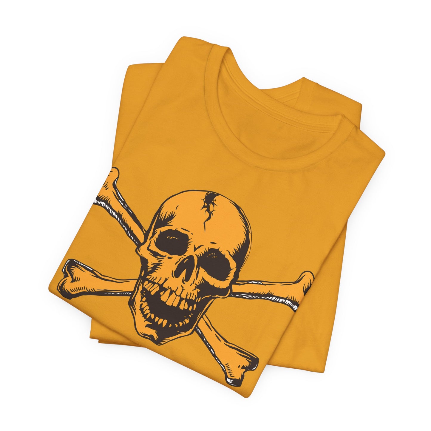 Orange Skull Graphic Design Tee, Skull Shirt, Vintage Tees, Art Design T-Shirt, Vintage Graphic Tee, Art Shirts with Skulls